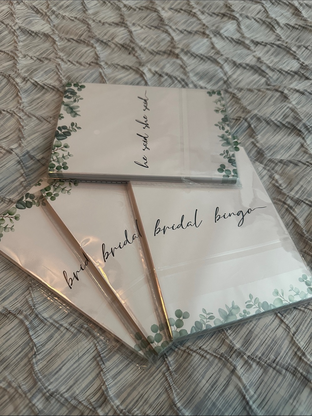 Bridal Bingo Cards – Green Eucalyptus Design